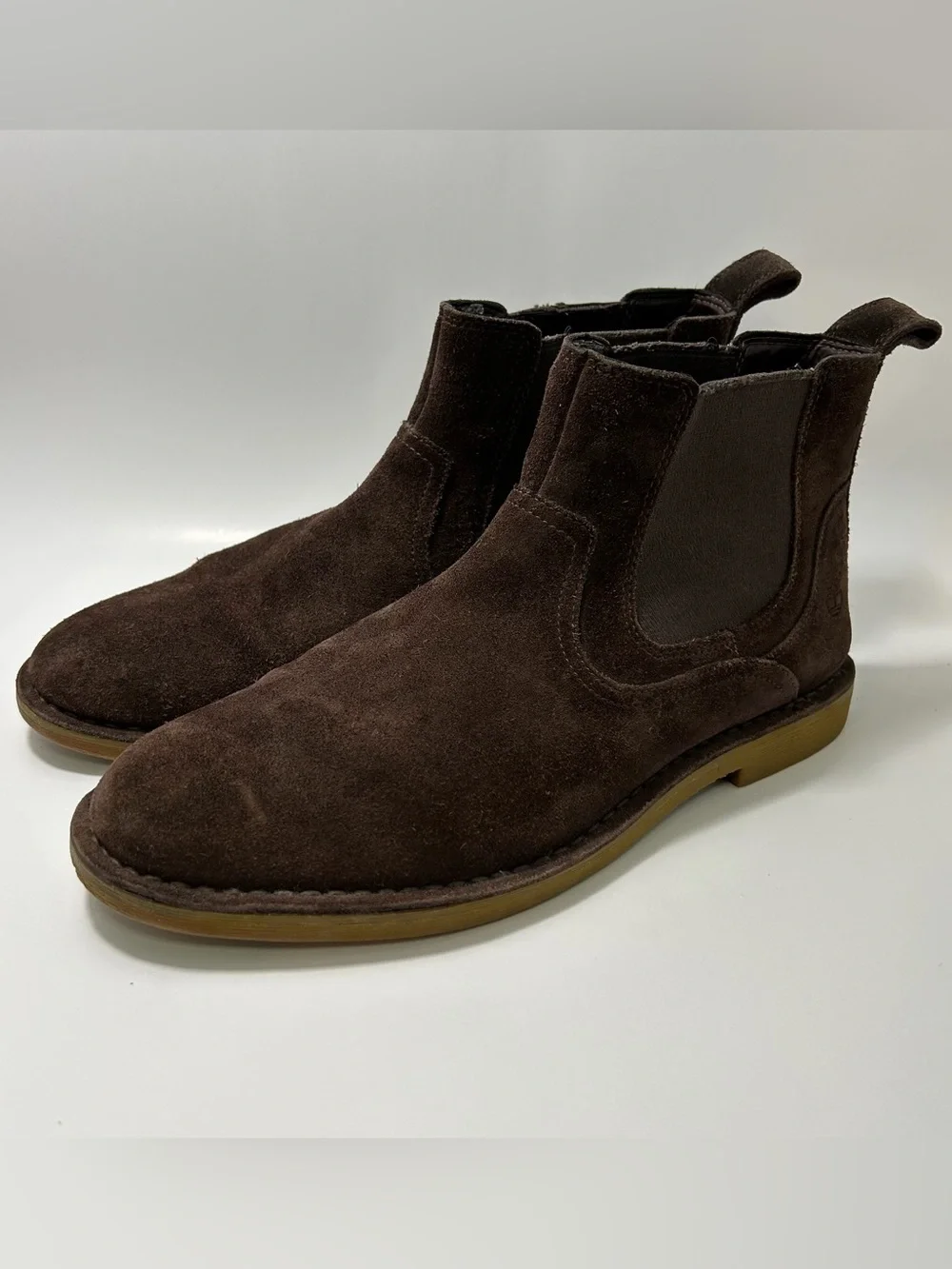 Timberland Earthkeepers Brasstown Chelsea Boots Men’s 9 Brown Suede Pull On EUC